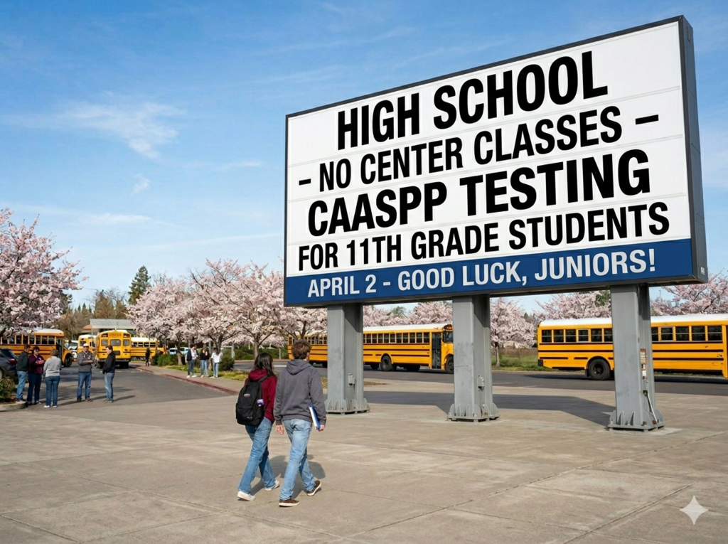 HS -No Center Classes - CAASPP Testing for 11th grade students 