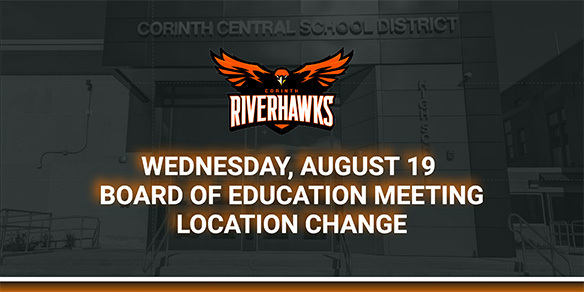 Wednesday, August 19 Board of Education Meeting Location Change