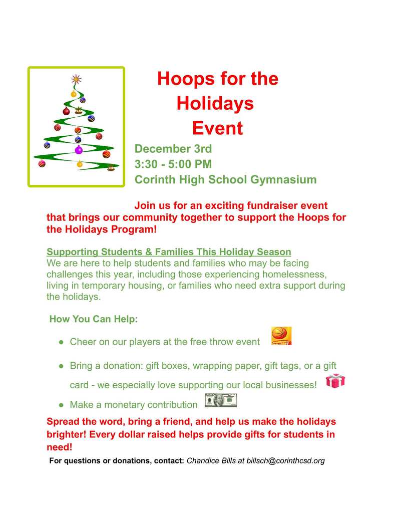 Hoops for the Holidays flyer