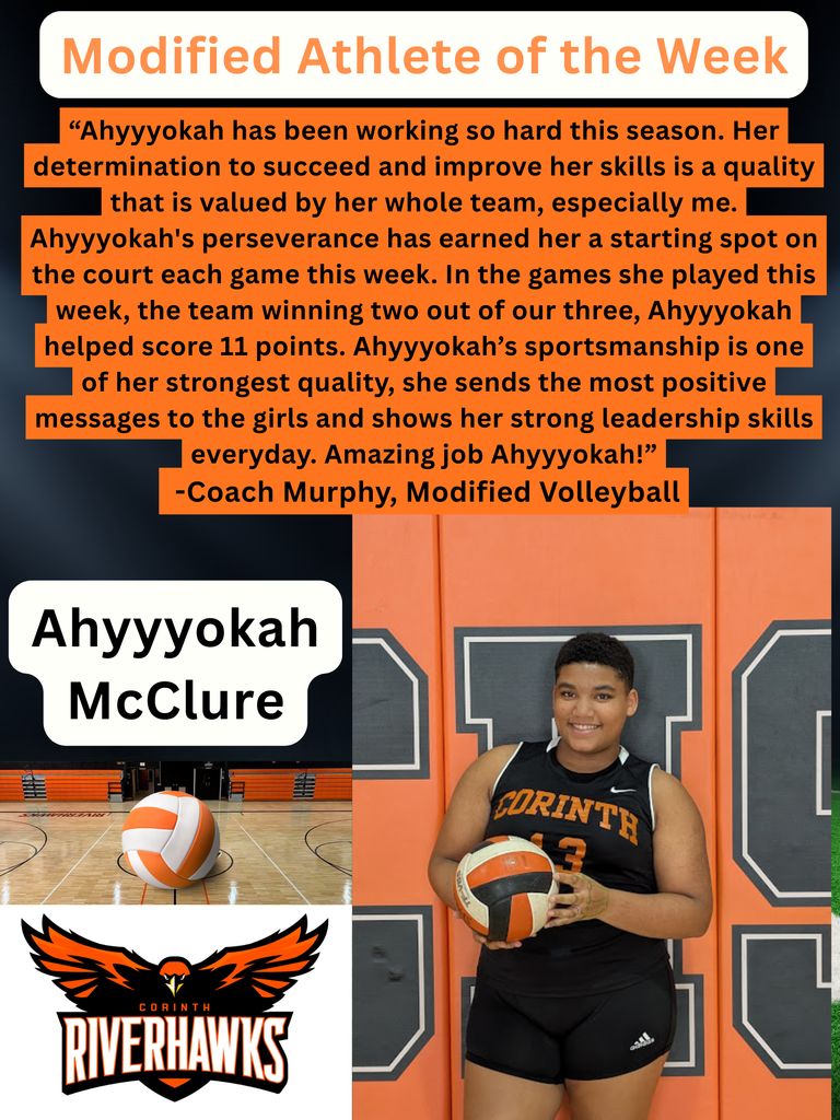 Ahyyyokah McClure Modified Athlete of the Week