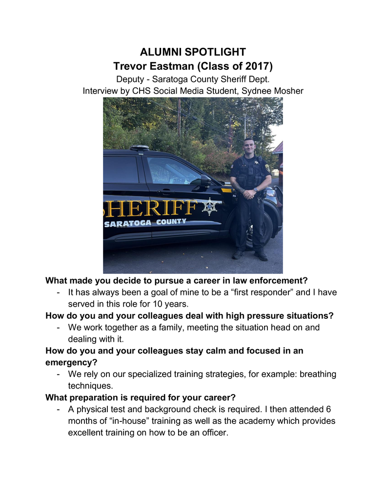 Alumni Spotlight - Trevor Eastman 1