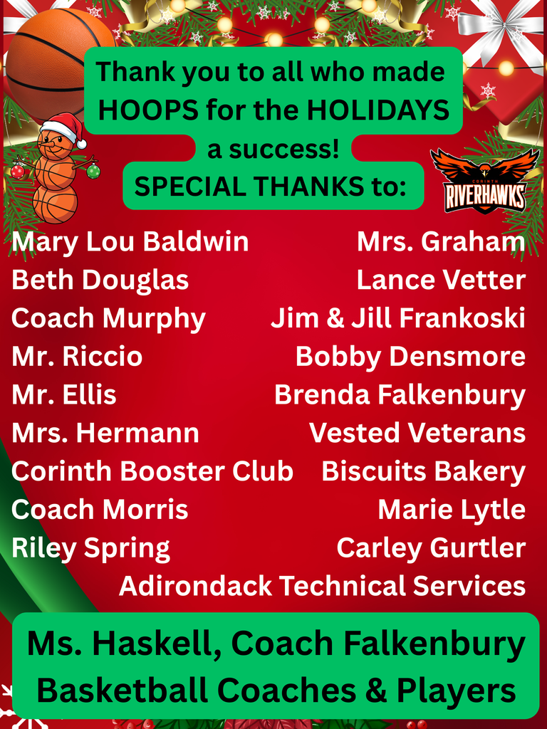 Hoops for the Holidays Thank you