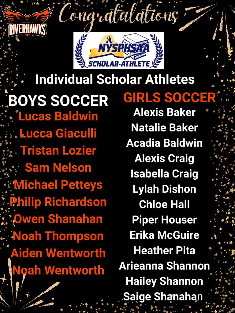 Individual Scholar Athletes on Boys and Girls Soccer