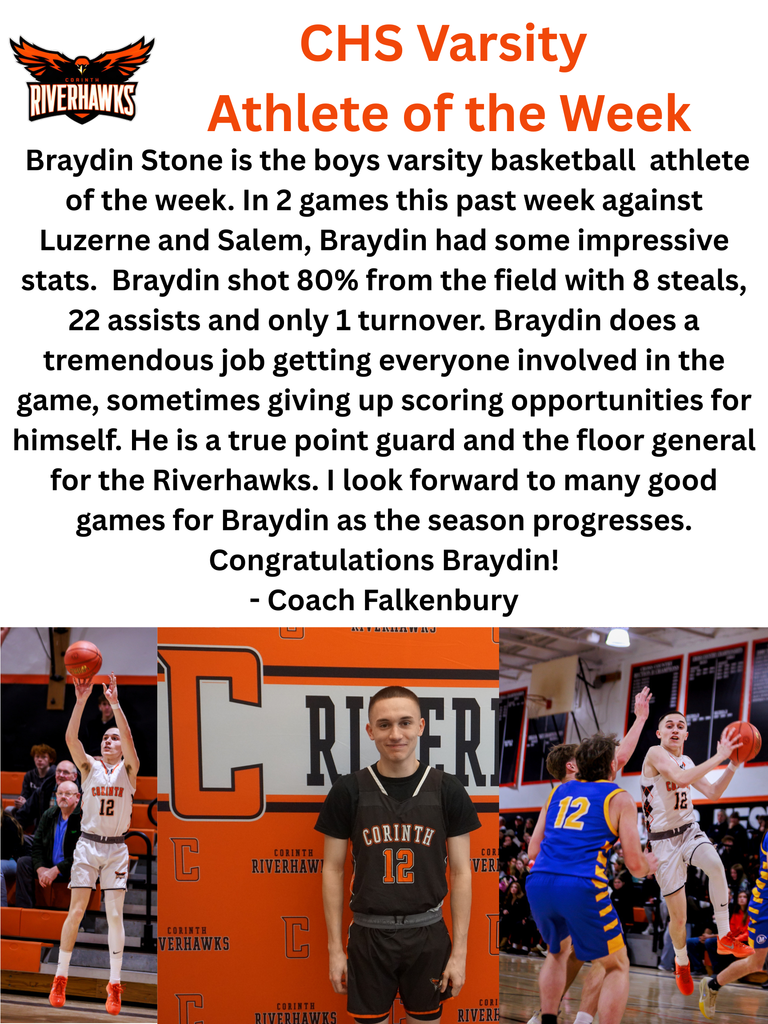 Varsity Athlete of the Week Braydin Stone