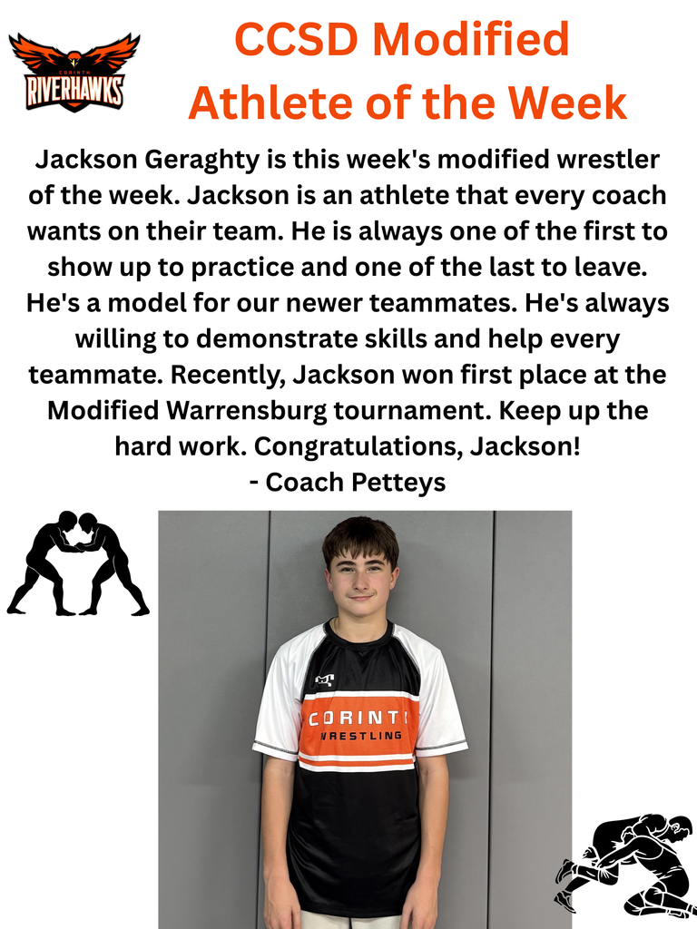 Modified Athlete of the Week Jackson Geraghty Wrestling