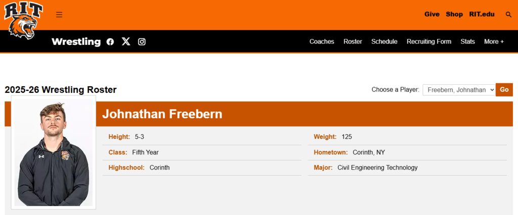 Jonathan Freebern Collegiate Wrestler 