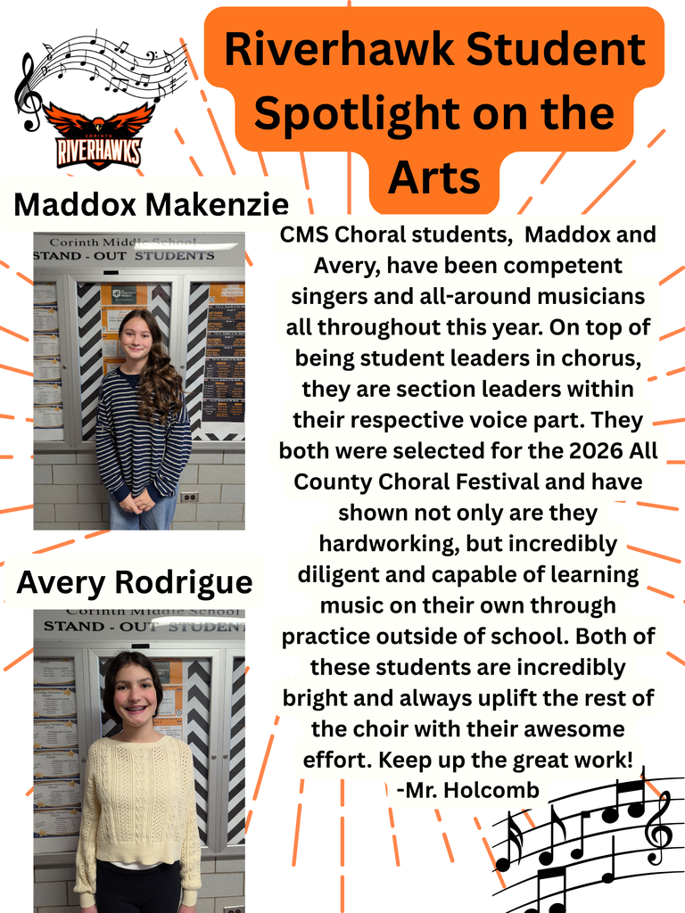 CMS Artists of the Week: Choral students, Avery Rodrique and Maddox Makenzie