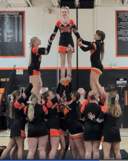 Cheerleaders at Jan 30th Home Girls BB game