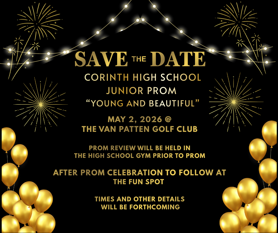 JUNIOR PROM - SAVE THE DATE - May 2nd!