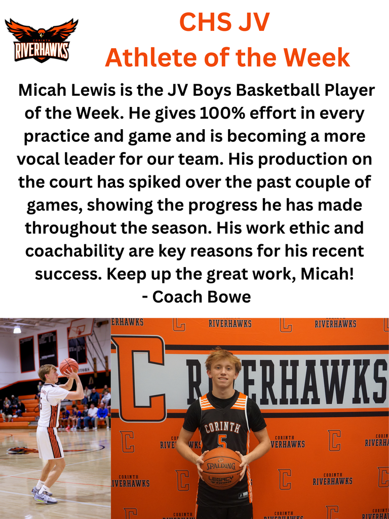 Micah Lewis Boys JV BB Athlete of the Week