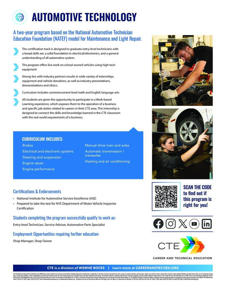 CTE Automotive Tech fact sheet