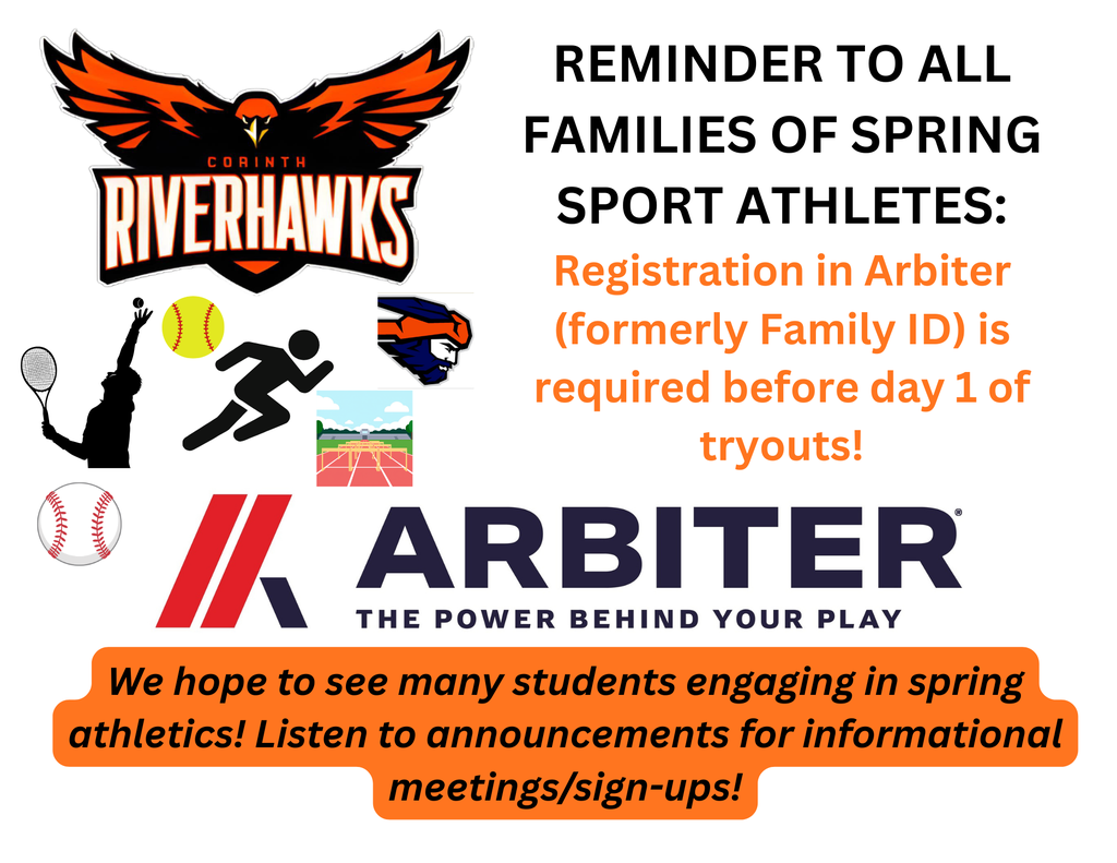 ARBITER registration for spring sports