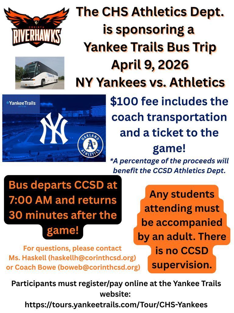 YANKEE BUS TRIP on April 9th