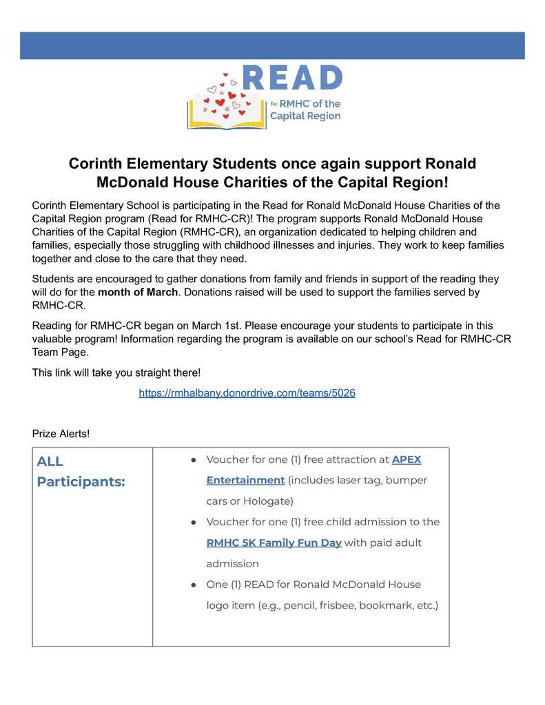 Read for Ronald McDonald House 