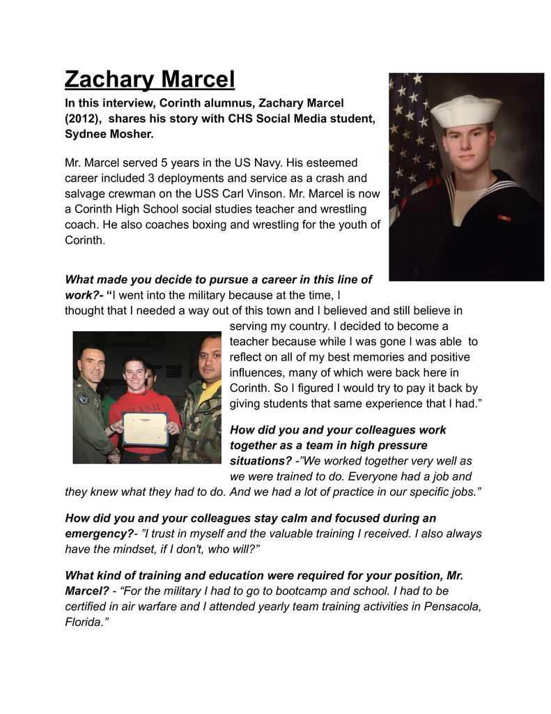 Zach Marcel interview