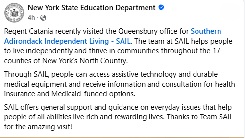 NYSED Facebook post