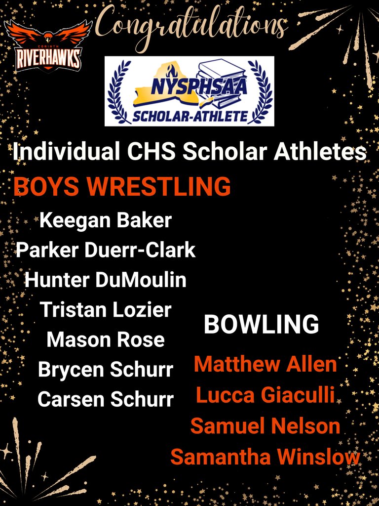 Individual Scholar Athletes Bowling and Wrestling (Boys)