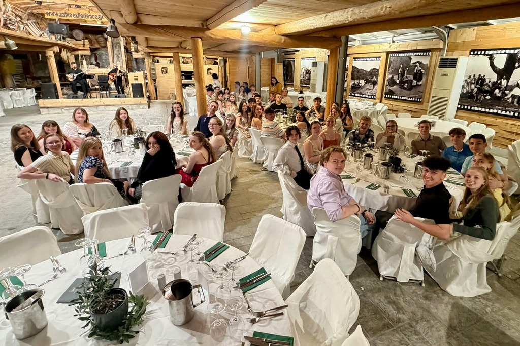 Group dinner in Greece