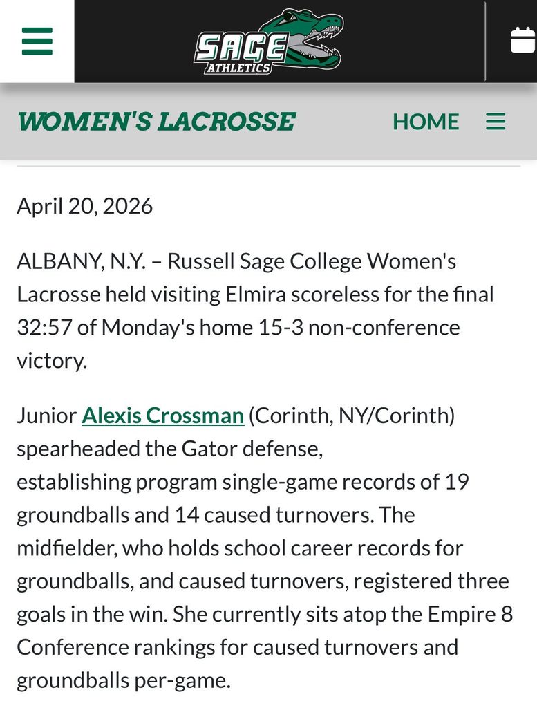 Alexis Crossman sets record