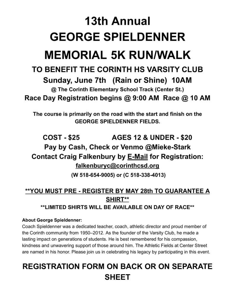 Registration for George Spieldenner Run/Walk 