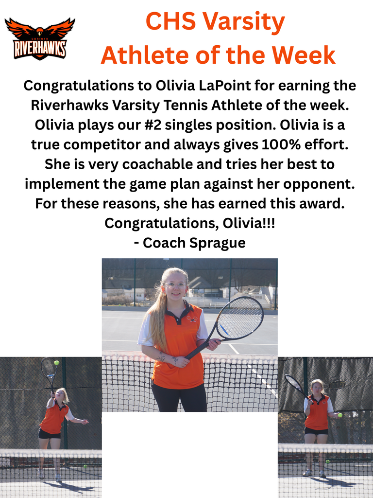 Olivia Varsity Athlete of the Week Tennis
