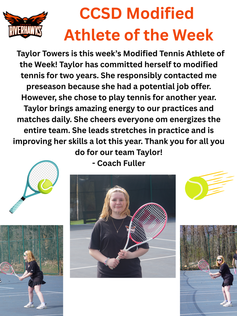 Modified Tennis Athlete of the Week Taylor Towers