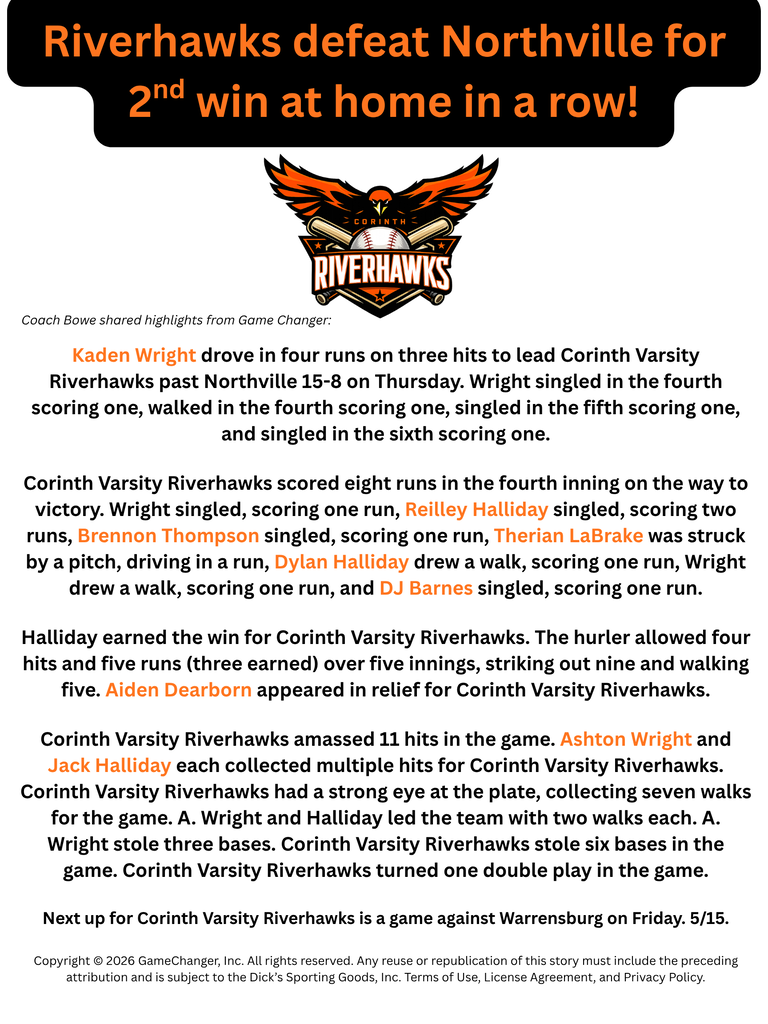 Varsity BB defeats Northville