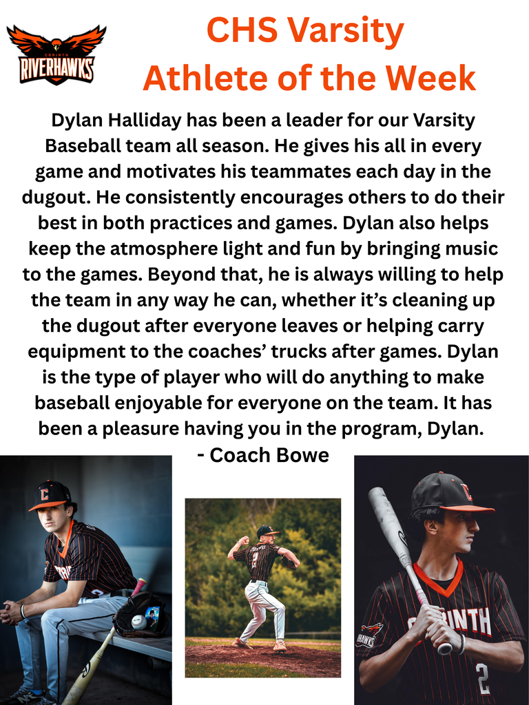 Dylan Halliday Athlete of the Week Baseball
