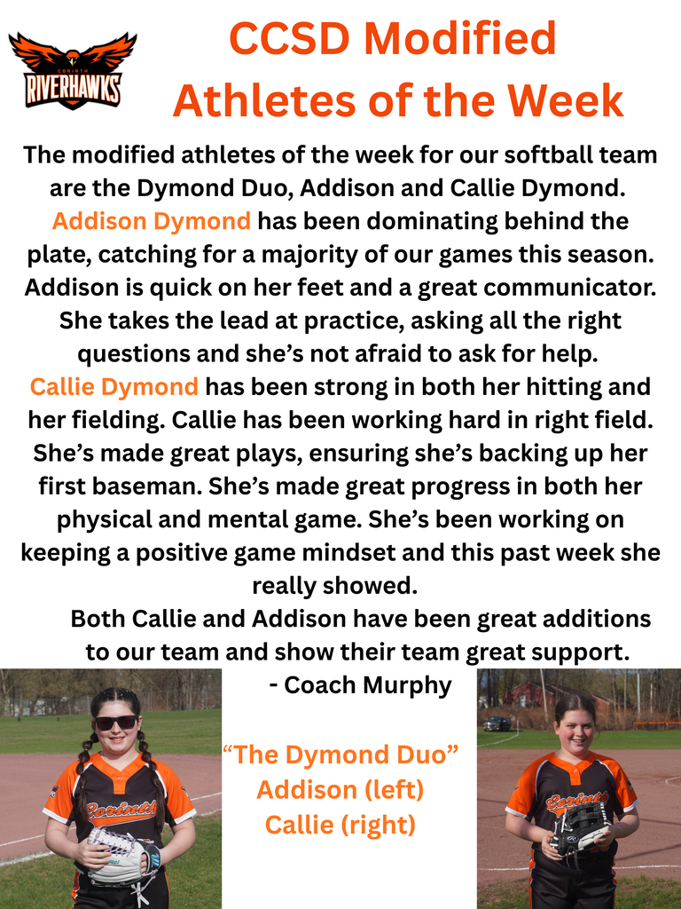 Addison and Callie Dymond Athletes of the Week