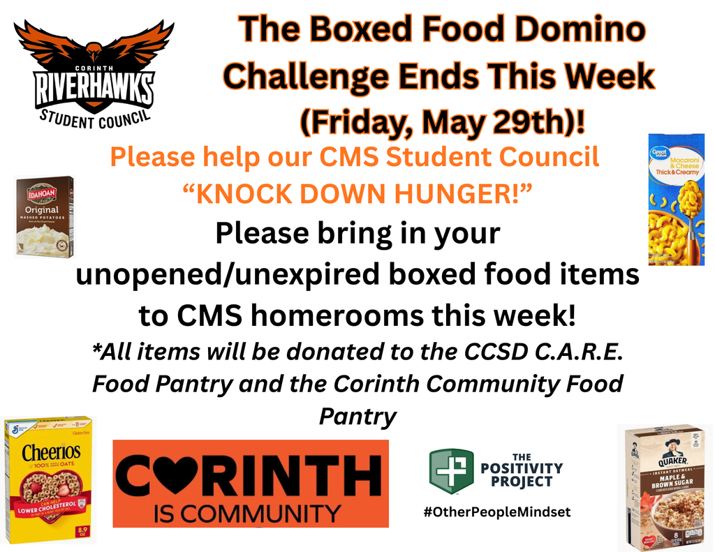 CMS FOOD DRIVE ENDS THIS WEEK
