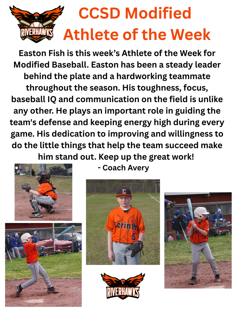 Easton Fish Modified Athlete of the Week Baseball
