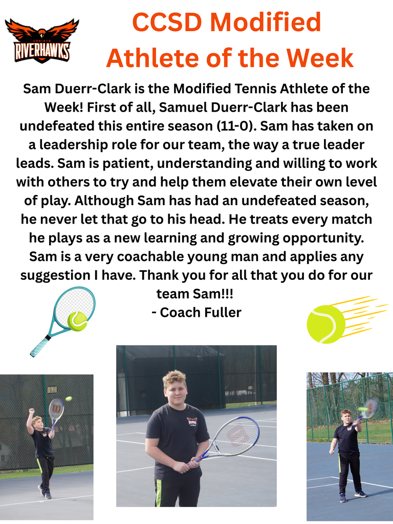 Modified Tennis Athlete of the Week - Sam Duerr-Clark