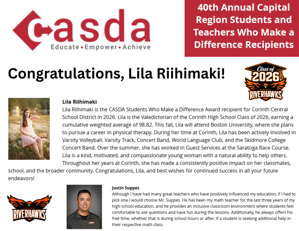 CASDA Award for CHS
