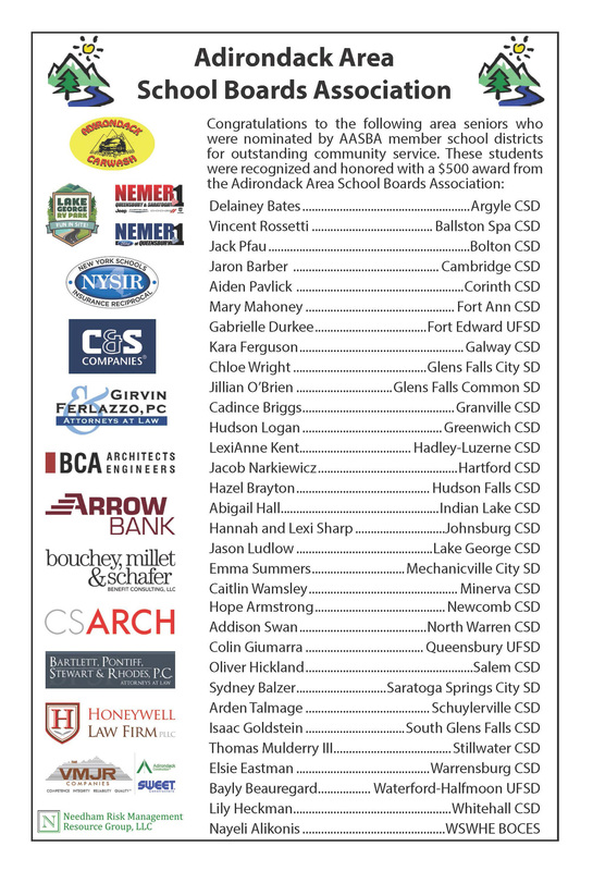 Adirondack Area School Boards Association 2026 honorees