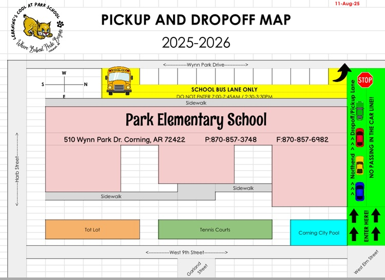 park pickup and drop off map
