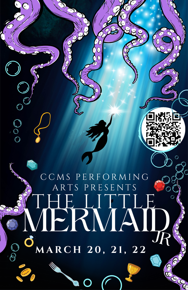 poster advertising the Little Mermaid, Jr.