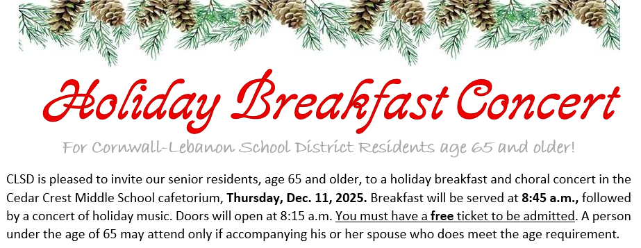 Holiday Breakfast Concert invitation