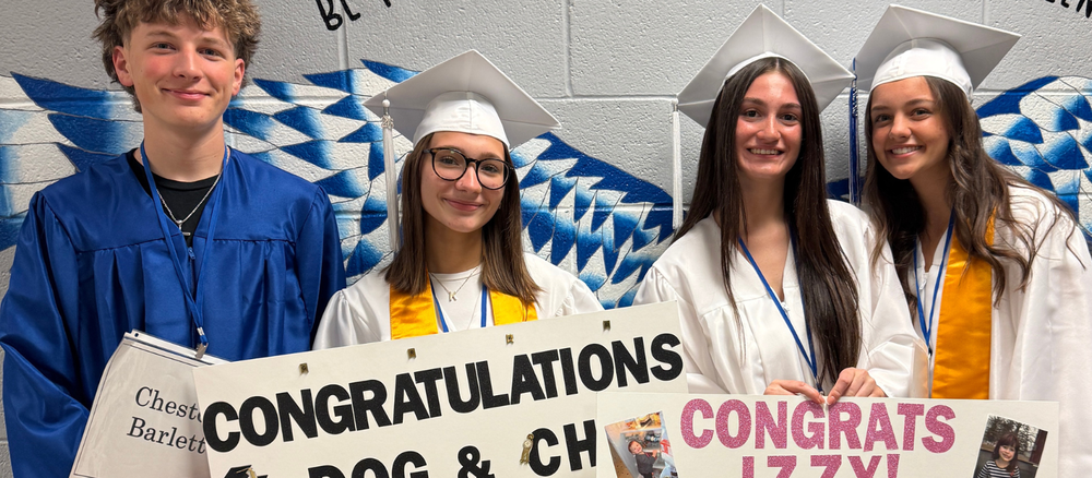 Class of 2026 smile for photos during Falcon Finale