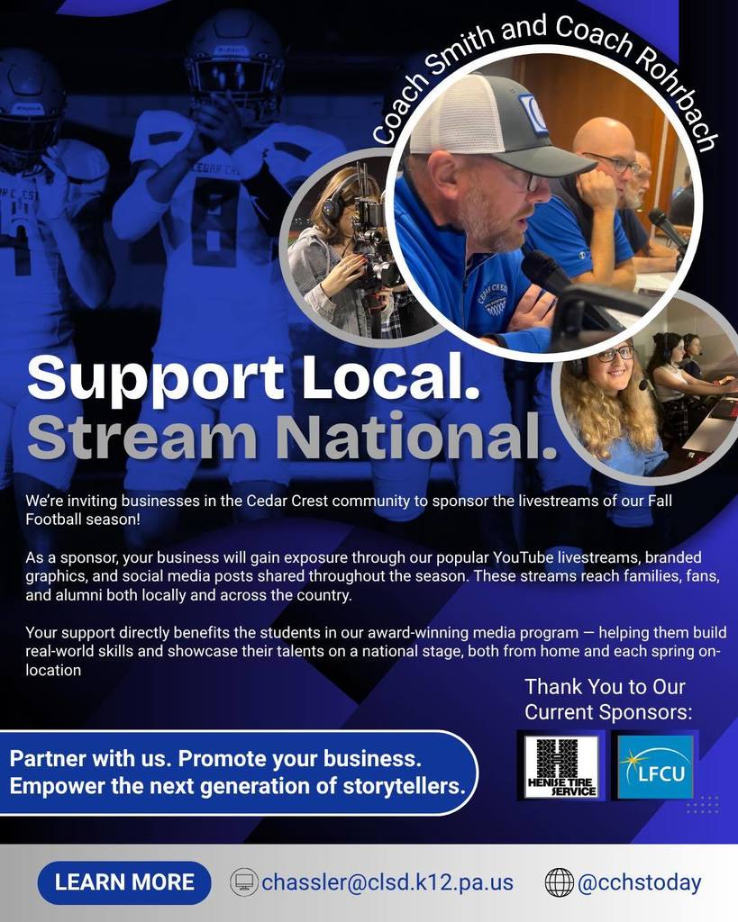poster seeking sponsors for livestreams of Falcon football games