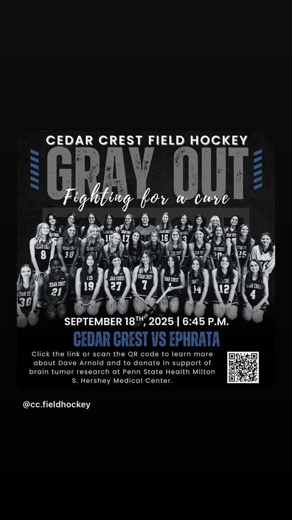 poster advertising field hockey fundraiser for barin cancer awareness