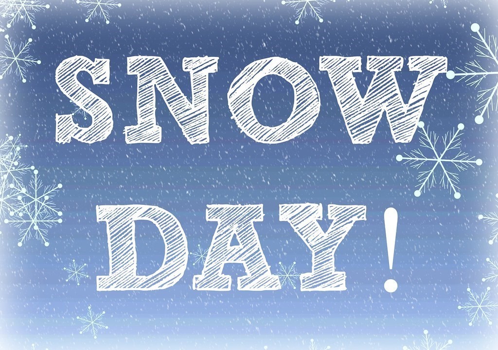 Snow Day words plus snowflake images