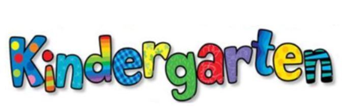 Kindergarten word in colorful letters