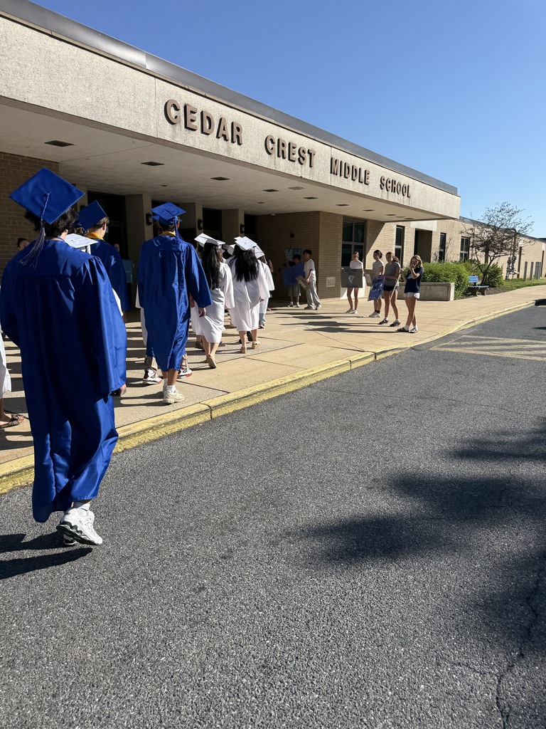 The Class of 2026 enters Cedar Crest Middle School.