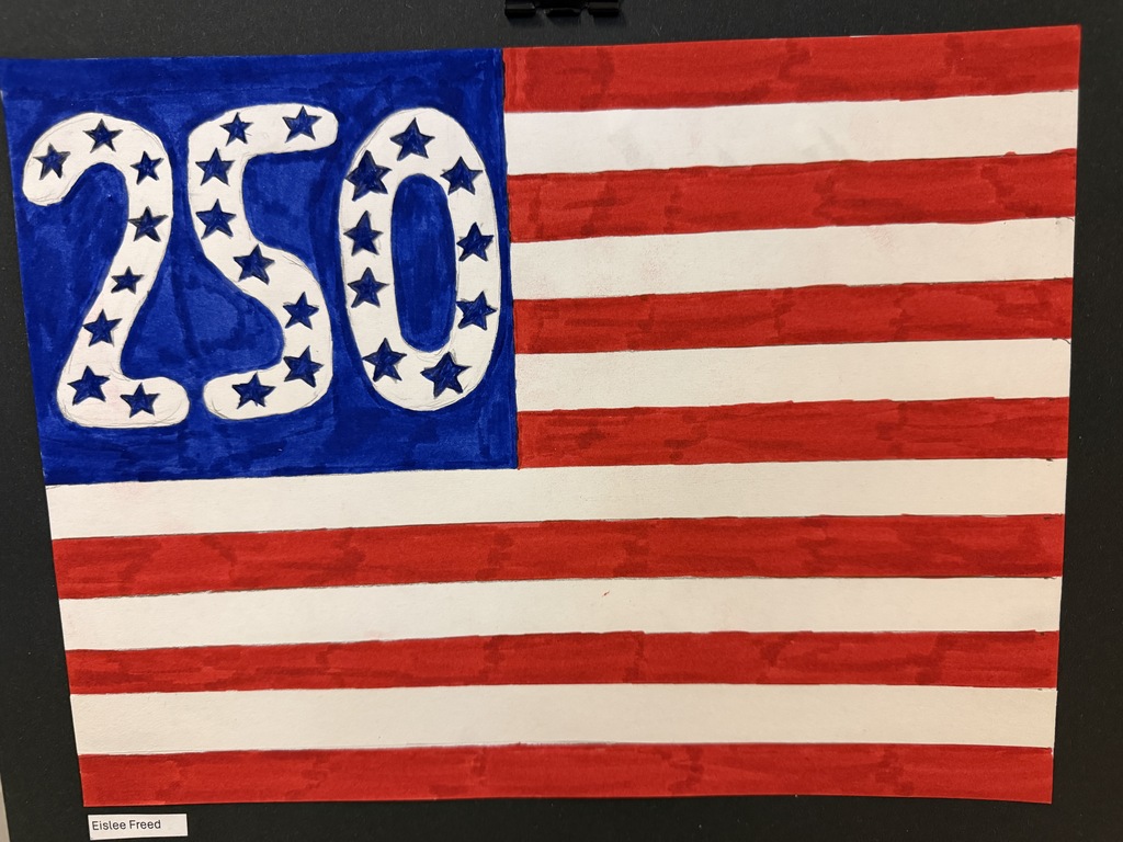 Student artwork of an American flag