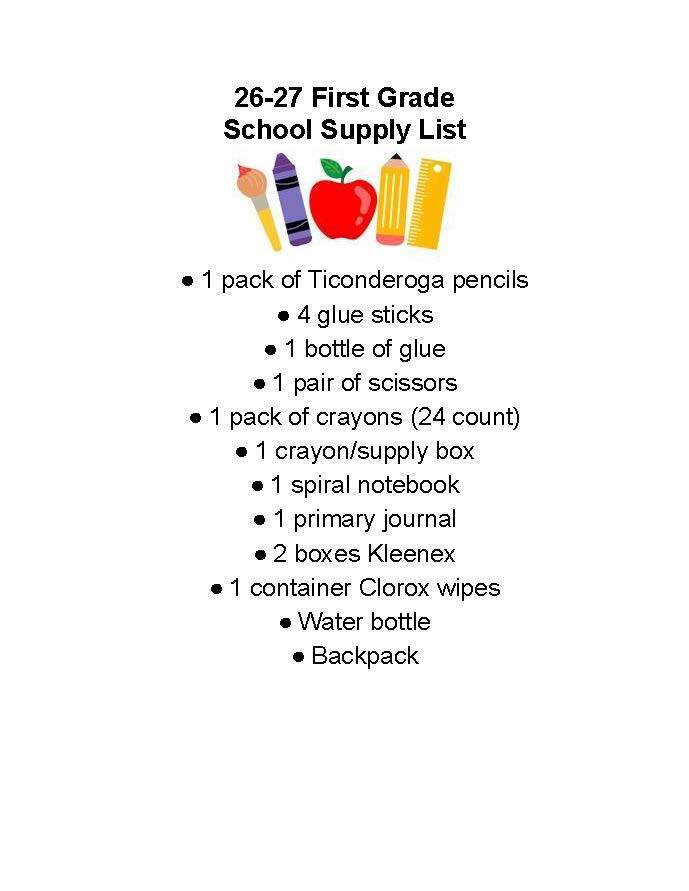 1st Grade List
