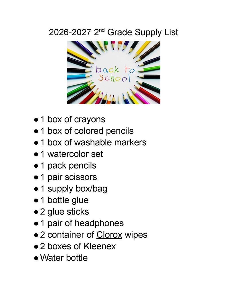 2nd Grade List