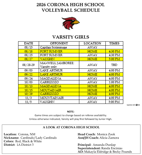 varsity update