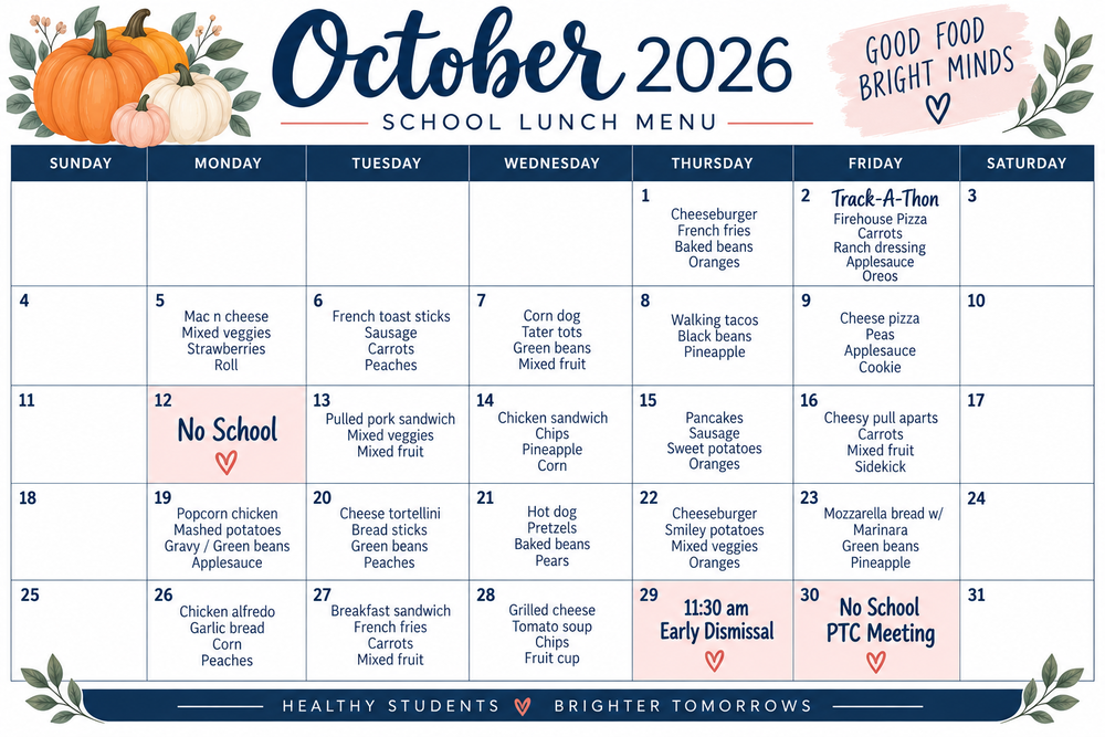 oct lunch menu
