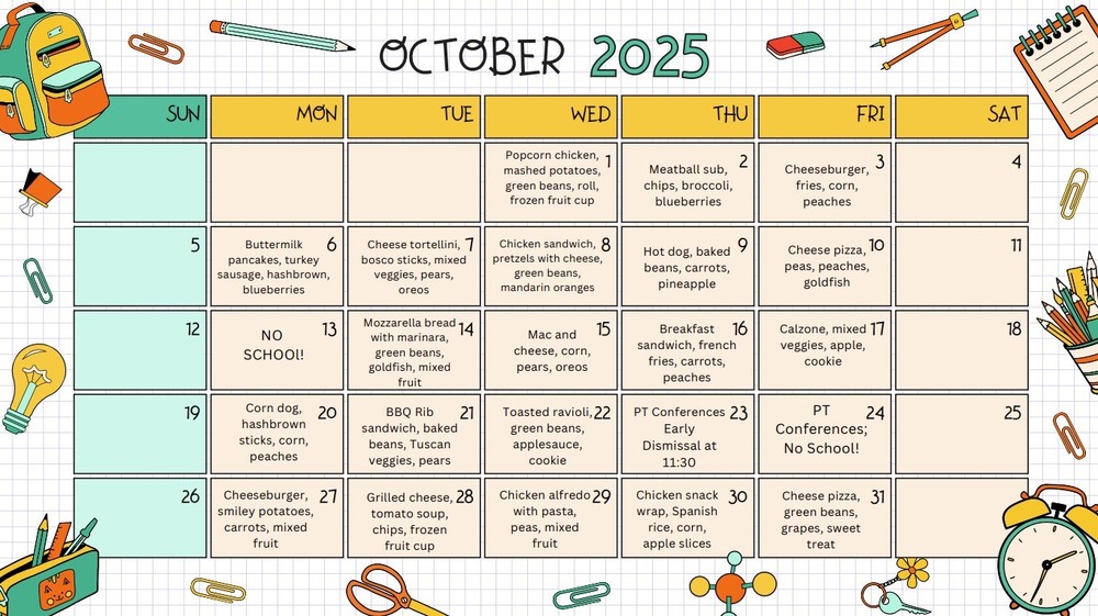 oct lunch menu