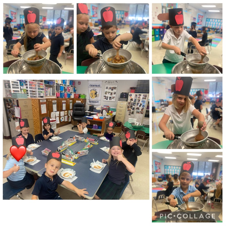 Today was apple-solutely amazing in Kindergarten! Mrs. Hoeniges's class celebrated Johnny Appleseed Day by learning all about the man who loved apple trees—and then rolled up our sleeves to make our very own homemade applesauce! 
